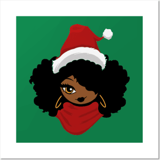 Afro Santa Claus Black Girl Magic Ugly Christmas Melanin Posters and Art